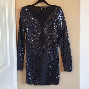 Windsor Navy Sequin and Mesh Dress